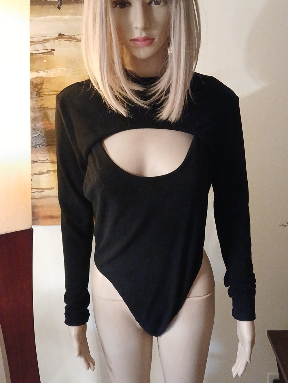 Elodie Black Two Pieses Long-Sleeve Bodysuit